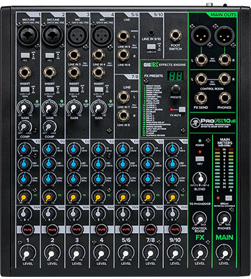 Mackie ProFX10v3 10-Channel Professional Effects Mixer with USB