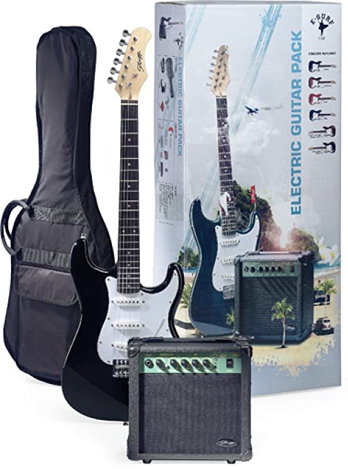 Stagg ESURF 250 BK UK Surfstar Electric Guitar and Amp Pack - Black