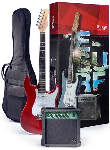 Stagg ESURF 250 TR EU Electric Guitar Starter Pack - Transparent Red